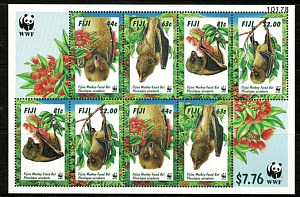 Фиджи, 1997, WWF, Летучие Лисицы, лист